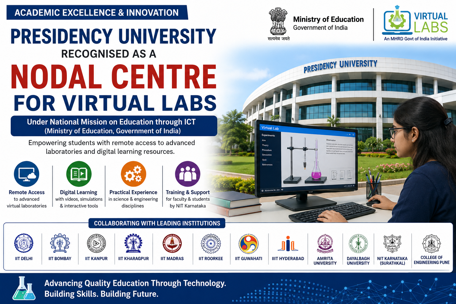 Presidency University Recognised as a Nodal Centre for Virtual Labs
