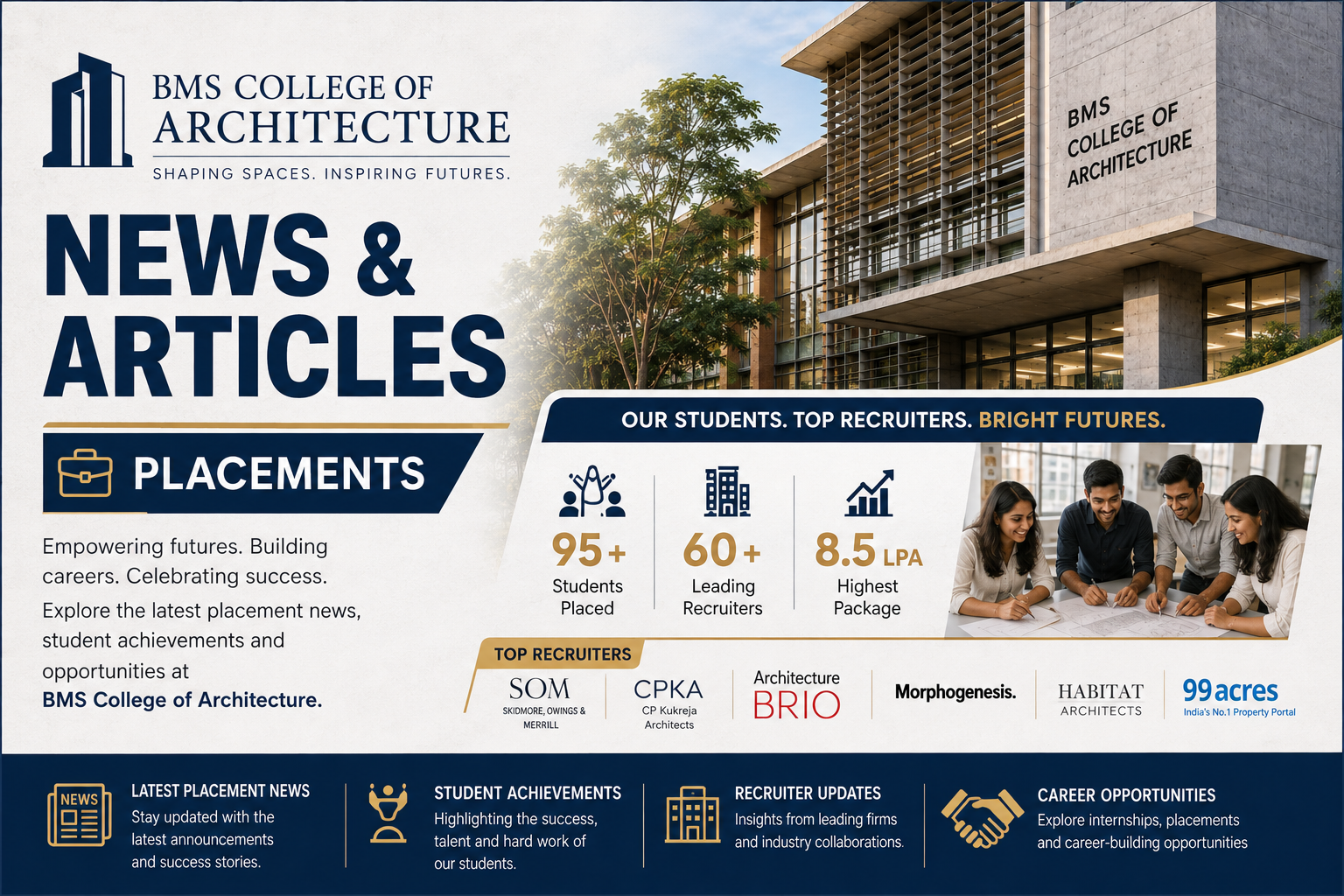 BMS College of Architecture Placements 2026–27: Recruiters, Career Opportunities, Internships and Placement Updates
