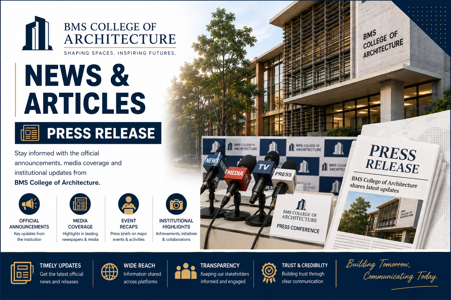 BMS College of Architecture Press Releases 2026–27: Major Institutional, Academic and Student Developments