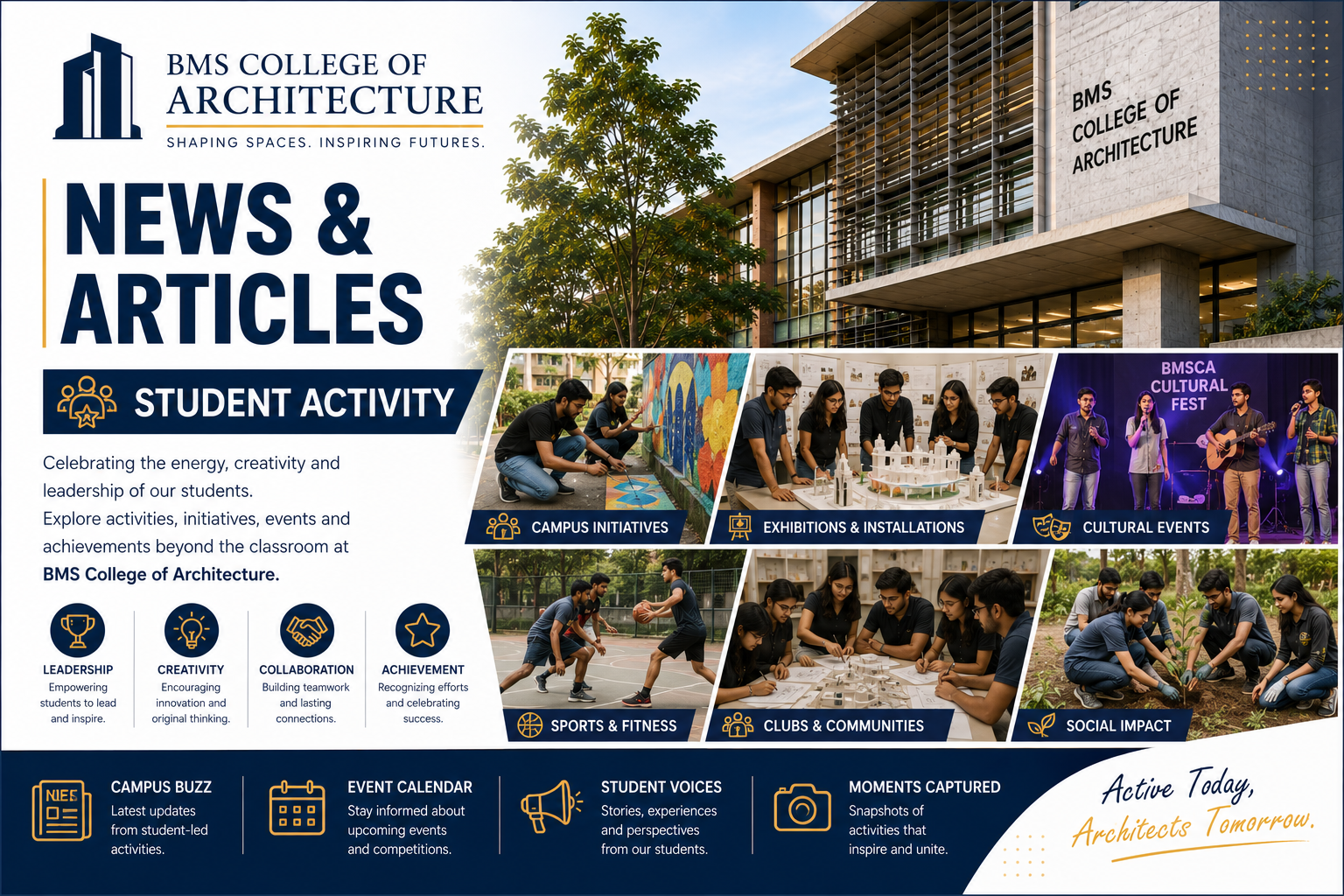 BMS College of Architecture Student Activities 2026–27: Competitions, Workshops, Exhibitions and Campus Engagement